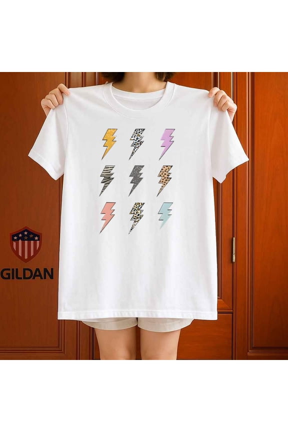 Lightning Bolt Bold Weather Nature Graphic Unisex T-Shirt up to 5XL