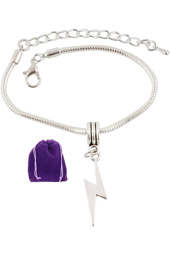 Lightning Bolt Bracelet | Lightning Bolt Jewelry Stainless Steel Snake Chain Charm Bracelet can be Flash Jewelry or a Flash Bracelet or Lightning Bolt Jewelry for Women as a Flash Simble