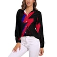 thumbnail image 1 of Lightning Bolt Brush Long Sleeve Blouse Woman Streetwear Casual Shirts Summer Oversize Woman Streetwear Clothing Birthday Present, 1 of 7