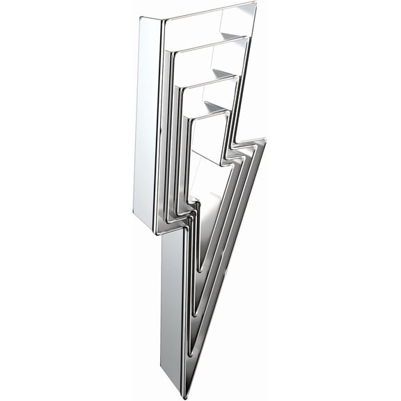 Lightning Bolt Cookie Cutter Set - 5 inch, 4 inch, 3 inch, 2 inch - 4 Piece Extra Lager Lightning Flash Icon Cookie Cutters Shapes Molds - Stainless Steel