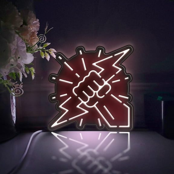 Lightning Bolt Led Light Box, Dimmable Neon-Like Light Signs USB Power for Wall Decor Bedroom Decoration, Static Light (WxH) 6"x6"