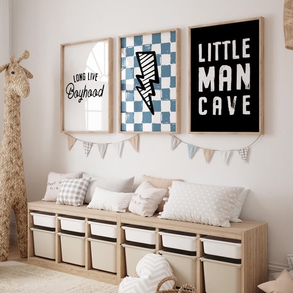 Lightning Bolt Little Man Cave Decorative Interior Home Wall Art Poster