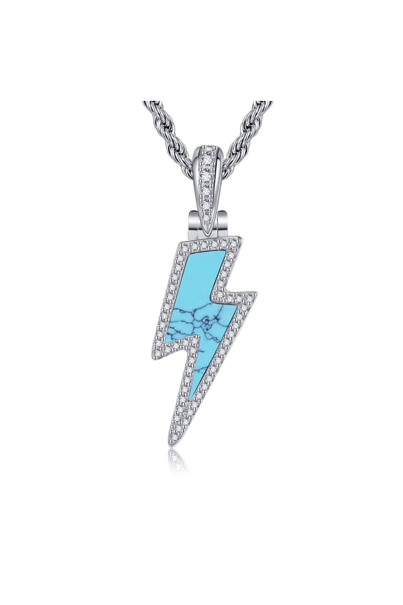 Lightning Bolt Necklace 925 Sterling Silver Lightning Bolt Pendant Necklace Jewelry Gifts for Men Women