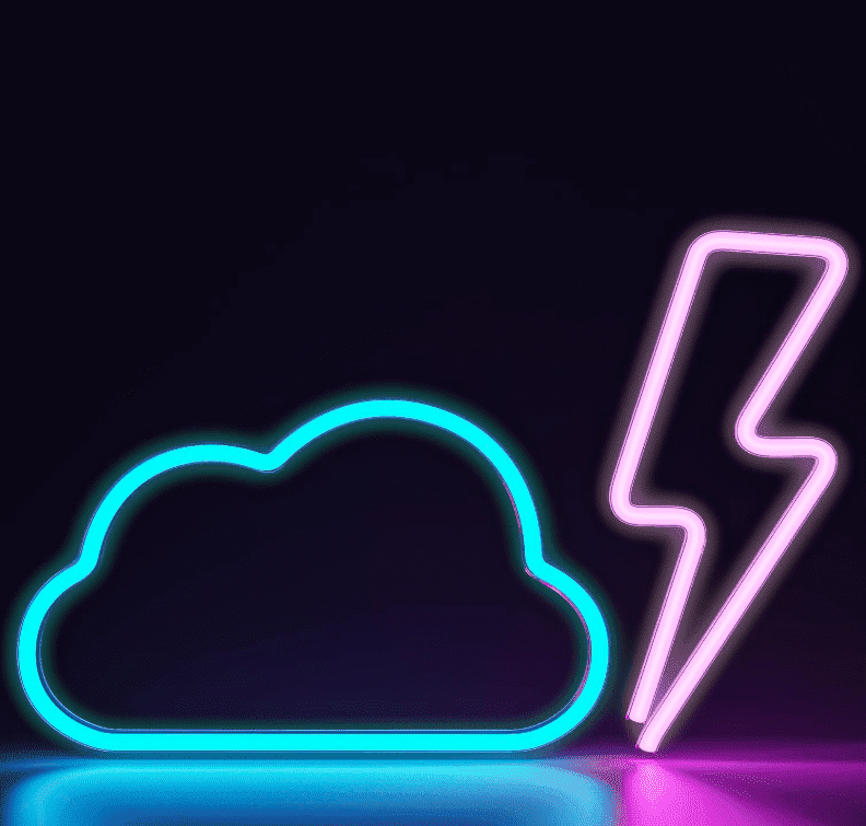 Lightning Bolt Neon Signs Led Cloud (Pink and Blue) Neon Signs for Bedroom