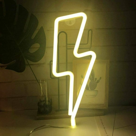 Lightning Bolt Neon Signs Lightning Bolt Neon Lights USB/Battery Powered Night Lights