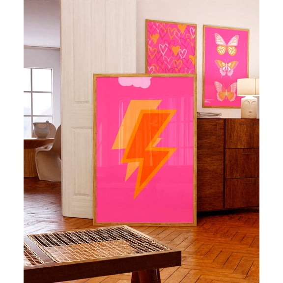 Lightning Bolt Print: Funky Preppy Dorm Decor, Poster Only