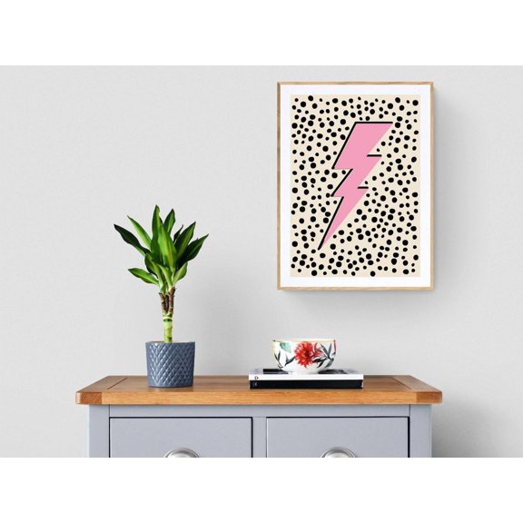 Lightning Bolt Retro Teen Bedroom Decor Wall Art