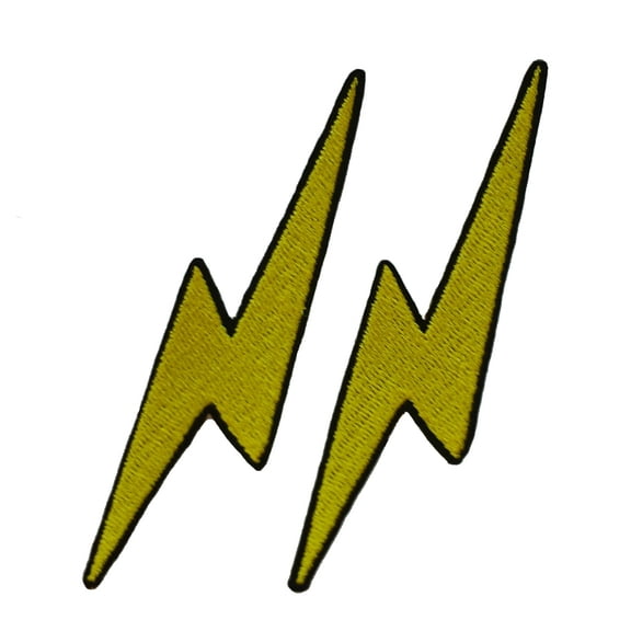 Lightning Bolt Sew/Iron On Patch 2PK