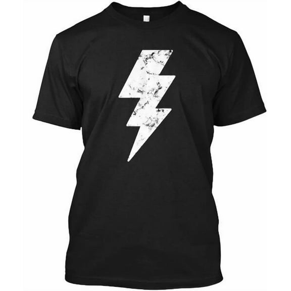 Lightning Bolt T BLACK Design Novel T-Shirt Made in the USA Size S to 5XL