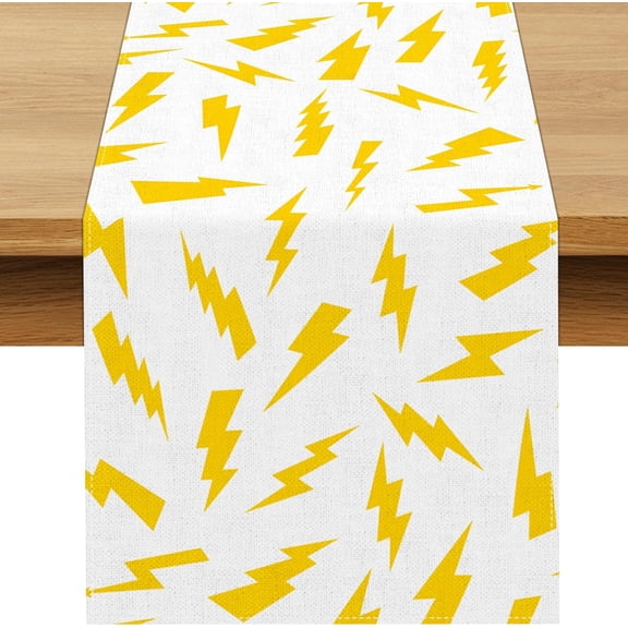 Lightning Bolt Table Runner Cartoon Themed Birthday Party Decoration Baby Showers Dining Room Home Kitchen Table Decor