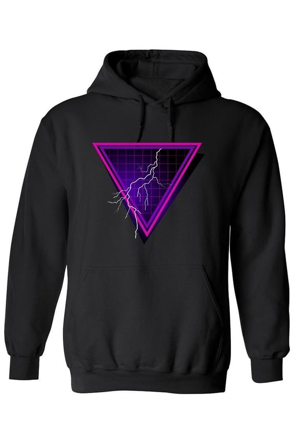 Lightning Bolt Triangle Hoodie Men -Image by Shutterstock, Male Medium