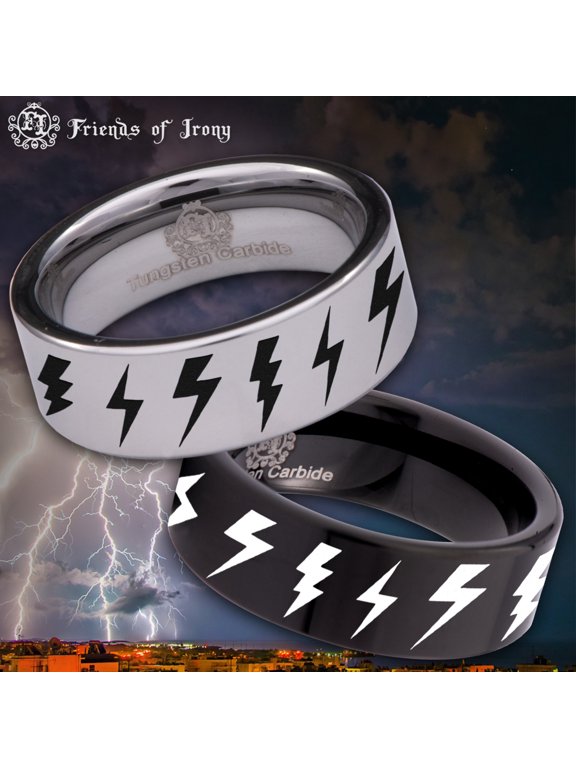 Lightning Bolt Tungsten Carbide Ring
