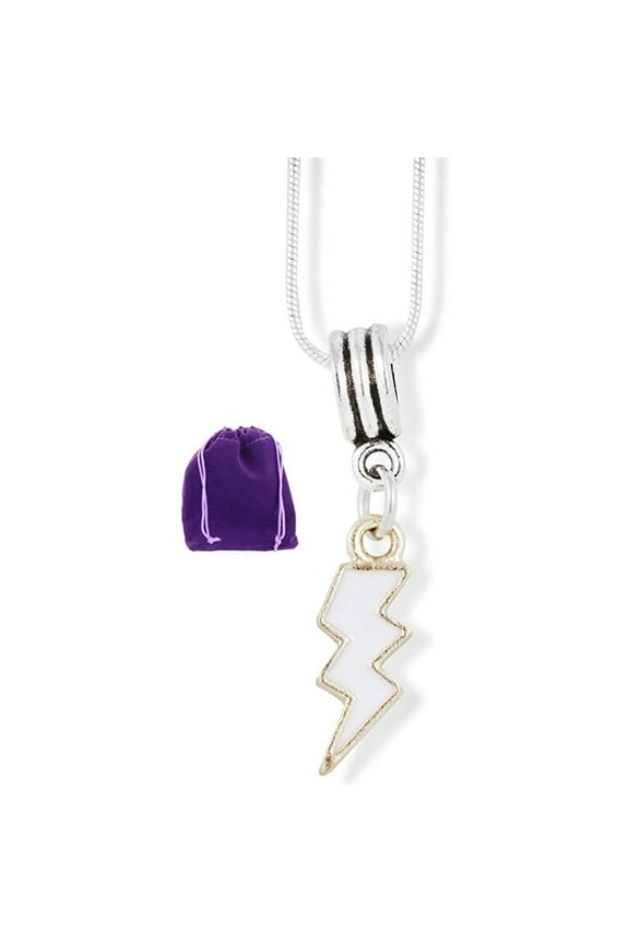 Lightning Bolt White Lightening Charm Snake Chain Necklace