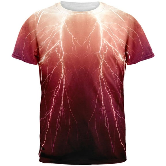 Lightning Bolts All Over Adult T-Shirt - Small