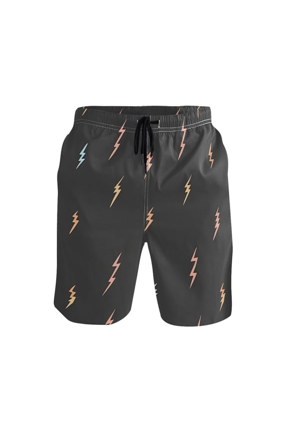 Lightning Bolts Mens Swim Trunks Quick Dry Board Shorts Breathable Fit Beach Shorts Swimwear
