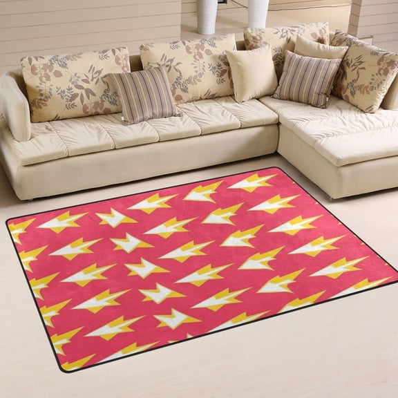 Lightning Bolts Soft Polyester Area Rug 31''x20'', Non Slip, Memory Foam, Water Absorbent