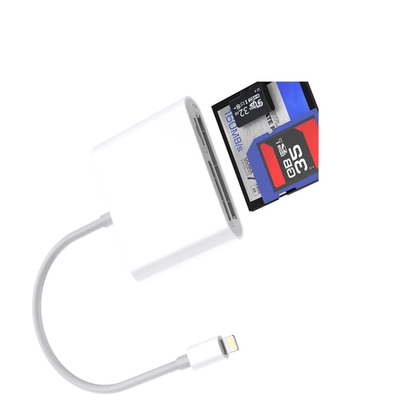 Lightning to CF SD Micro SD Card Reader(3in1)for iPhone 14 13 12 11 Pro Max Adapter Digital Camera TF Memory Photo Transfer Converter for Apple MFI Certified for iPad Pro External Storage Accessories