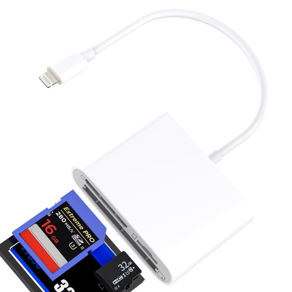 Lightning to CF TF SD Card Reader for iPhone14 13 12 Pro Max Adapter for Apple MFI Certified Digital Camera Micro SD Memory Photo Data Transfer Dongle for iPad Flash Drive Storage Stick Connector