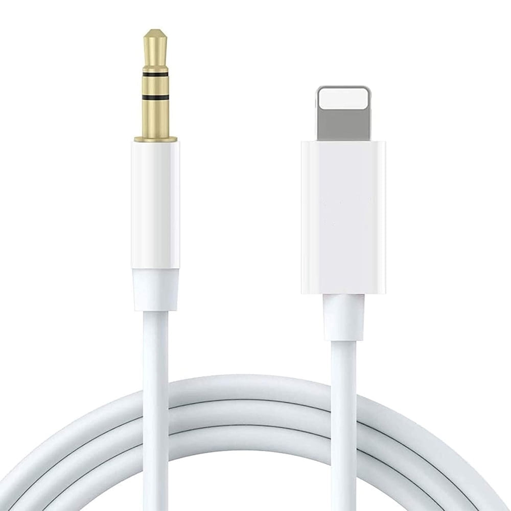 Lightning Cable to 3.5 mm Aux Cord for Car Lightning Cable to 3.5 mm Headphone Jack Adapter Male Aux Stereo Audio Cable Compatible with iPhone SE 11 11 Pro XS XR X 8 7 iPad iPod 3.3FT White