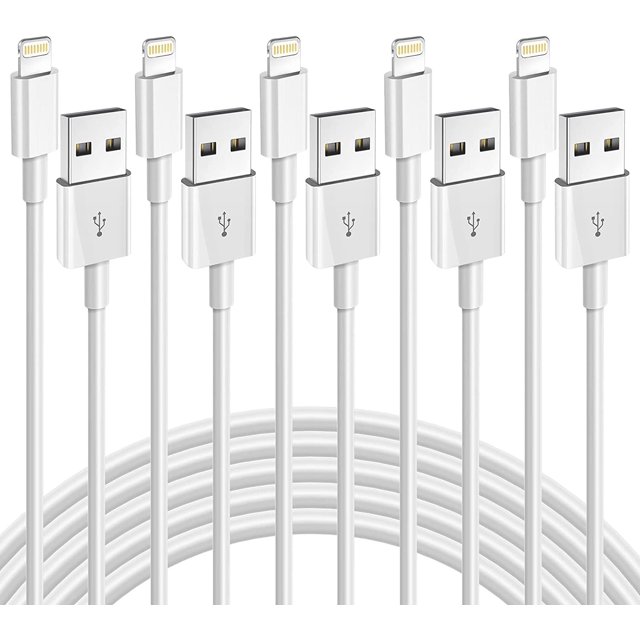 Lightning Cable, 5Pack (3/3/6/6/10FT) USB Lightning Cable Cord Apple