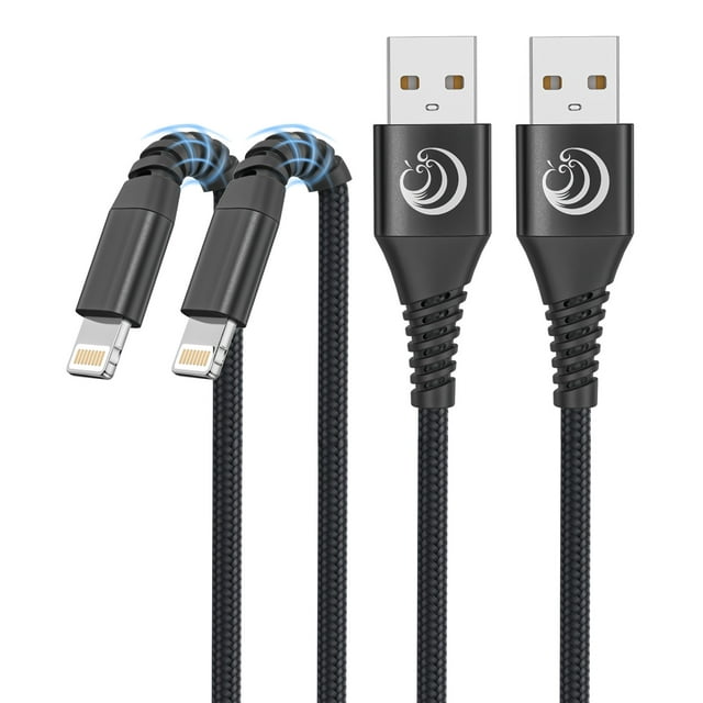 Lightning Cable 6FT 2Pack Nylon Braided iPhone Charger Cord Compatible