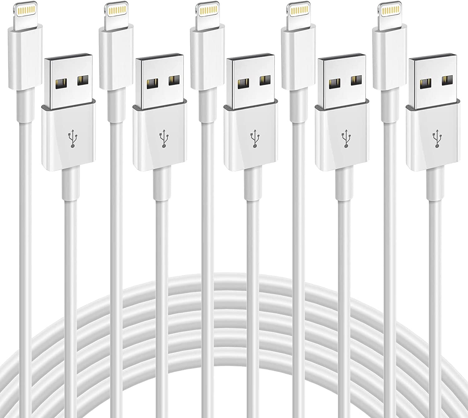 Lightning Cable iPhone Charger, 5Pack (3/3/6/6/10FT) USB Lightning