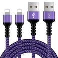 thumbnail image 1 of Lightning Cables,2PACK Usb a to Lightning Cable 6ft 10ft,HAOANO USB A Cable to Lightning Cables USB to Lightning Cable 6ft Fast Charger Charging Cable Cords,Purple, 1 of 7