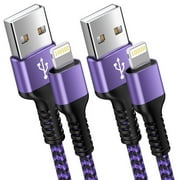 Lightning Cables,2PACK Usb a to Lightning Cable 6ft 10ft,HAOANO USB A Cable to Lightning Cables USB to Lightning Cable 6ft Fast Charger Charging Cable Cords,Purple
