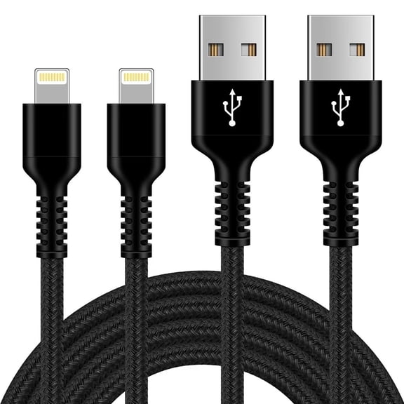 Lightning Cables,Lightning Cable 6ft,Haoano USB A Cables to Lightning Cables 2PACK USB to Lightning Cable 6ft Fast Charger Charging Cable Cords,Dark Black