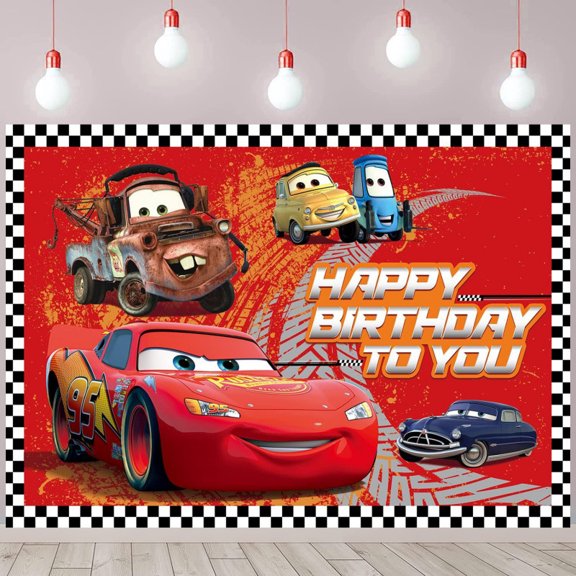 Lightning Car Backdrop Background Lightning Car Party Decorations Birthday Shoot Photo Props