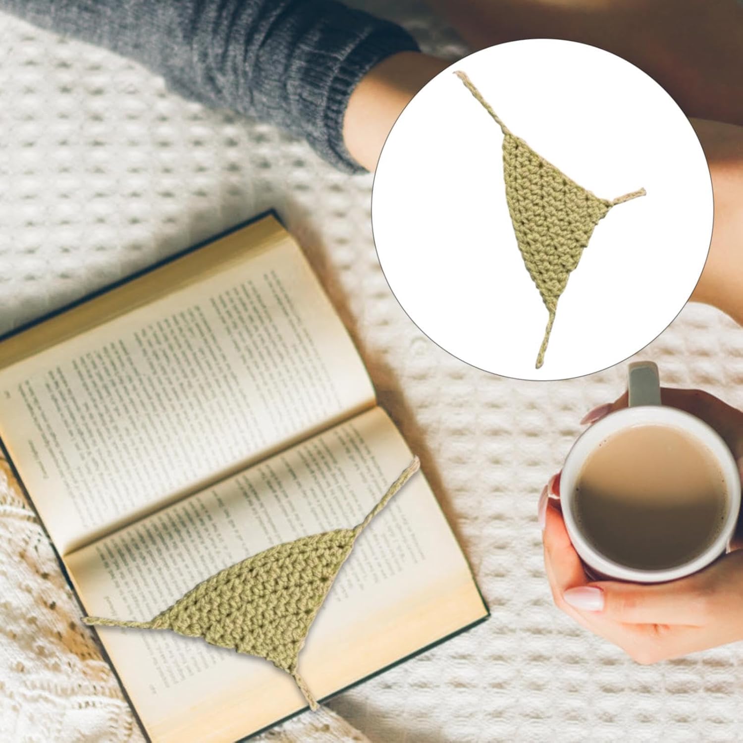 Lightning Deals Crochet Bookmark, Book Bra and Book Thong, Personalized Handmade Bra and Thong