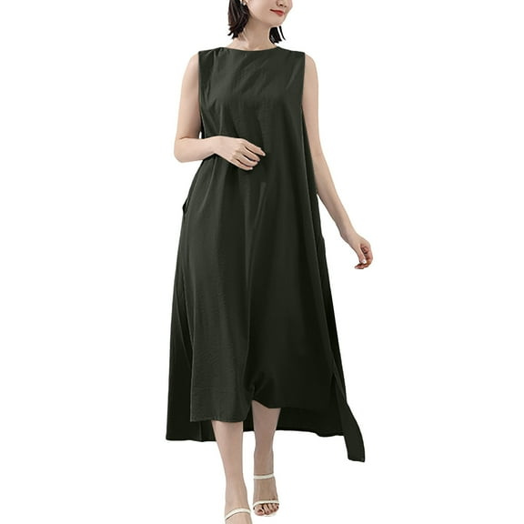 Lightning ,Plus Size Womens Cool Cotton Tunic Sleeveless Summer Dresses,Cadancy Crew Neck Beach Sundress 2025 Crewacation Loose Fit,Short Sleeve Ribbed Flowy Swing Dresses Cotton, Green