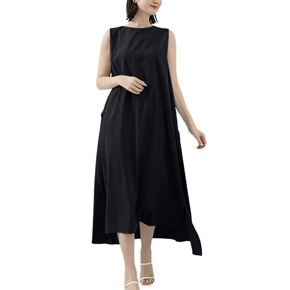 Lightning ,Plus Size Womens Cool Cotton Tunic Sleeveless Summer Dresses,Cadancy Crew Neck Beach Sundress 2025 Crewacation Loose Fit,Short Sleeve Ribbed Flowy Swing Dresses Cotton, Black