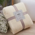 thumbnail image 1 of Lightning Deals of Today Beige Throw Blanket 50"×60" inches Gifts for Mom Fuzzy 3D Jacquard Decorative Flannel Fleece Super Soft Plush Cozy Blanket for Couch Sofa Chair Lightweight on Clearance, 1 of 1
