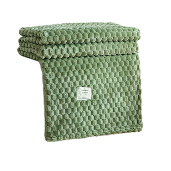 Lightning Deals of Today Checkered Throw Blanket Decorative Soft Cozy Chenille Knit Throw Blanket for Couch Bed Sofa Living Room, 50"x 60", Green on Clearance