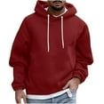 thumbnail image 1 of Lightning Deals Today JSGEK Men's Hoodies Retro Distressed Big and Tall Streetwear Essentials Lightweight Causal Sweatshirt Male Fashion Hooded Pullover Long Sleeve Shirts Comfort Trendy Red M, 1 of 5