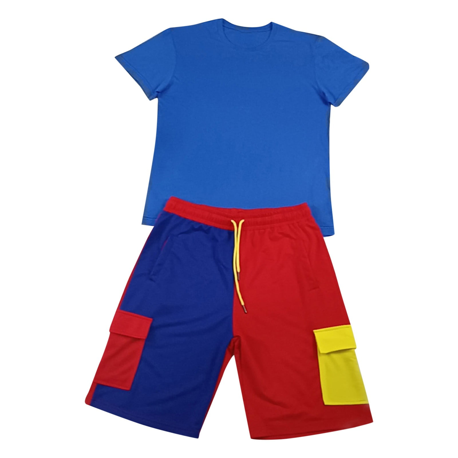 Lightning Deals of Today Prime， Male Summer Top Shirt and Shorts Set 2