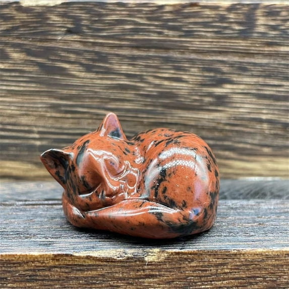 Clearance! Shishian Table Decor Natural Quartz Crystal Sleeping Cat Decoration Crystal Cat Sleeping Statue 2 Inch Opal Cat Crystal Statue Statue For Home Meditation Room Decor Clearance Sale