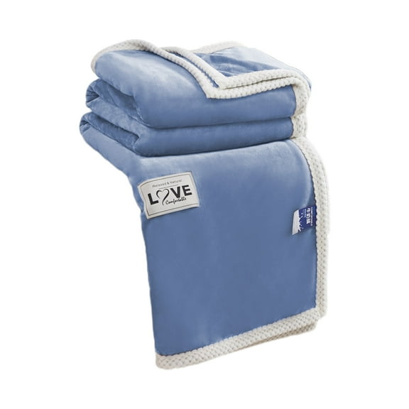 Throw Blankets Flannel Blanket with Checkerboard Grid Pattern Soft Throw Blanket for Couch, Bed, Sofa Luxurious Warm and Cozy for All Seasons (Light Blue, 50"x60")