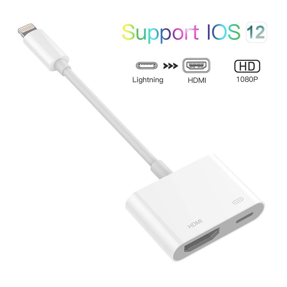 Lightning Digital AV Adapter,1080P Lightning to HDMI Cable Sync Screen HDMI Connector Need Charging Power Support iPhone 11 Pro/XR/Xs/X/8/7 Plus,iPad to TV Projector Monitor Support All iOS - Walmart.com Lightning Digital AV Adapter,1080P Lightning to HDMI Cable Sync Screen HDMI Connector Need Charging Power Support iPhone 11 Pro/XR/Xs/X/8/7 Plus,iPad to TV Projector Monitor Support All iOS - Walmart.com