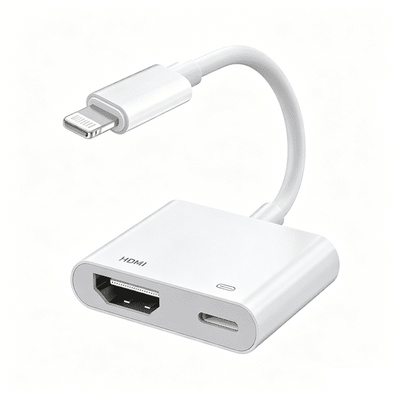 Lightning to Digital AV Adapter, Apple MFi Certified HDMI Converter, 1080P Screen Mirroring Dongle Supports Audio & Video Sync for iPhone, iPad to TV, Projector & Monitor