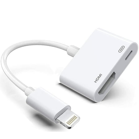 Lightning to Digital AV Adapter, Apple MFi Certified HDMI Converter, 1080P Sync Screen Audio Video Dongle Cable for iPhone, iPad to TV/Projector/Monitor