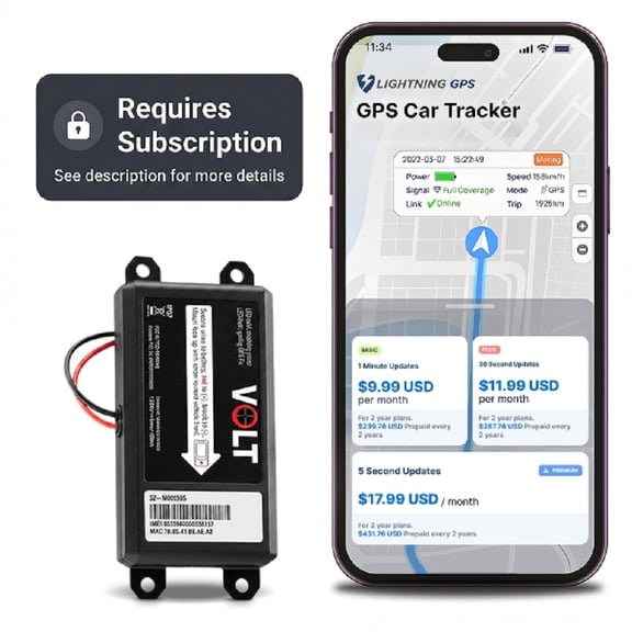 Lightning GPS Easy Wired 4G Vehicle GPS Tracker  Hardwired Hidden Tracking Device, Waterproof, Covert, Real-Time Fleet Security for Cars, Trucks, Motorcycles & Vehicles - Subscription Required