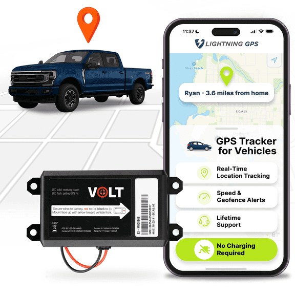 Lightning GPS Easy Wired 4G Vehicle GPS Tracker – Hardwired Hidden Tracking Device, Waterproof, Covert, Real-Time Fleet Security for Cars, Trucks, Motorcycles & Vehicles - Subscription Required