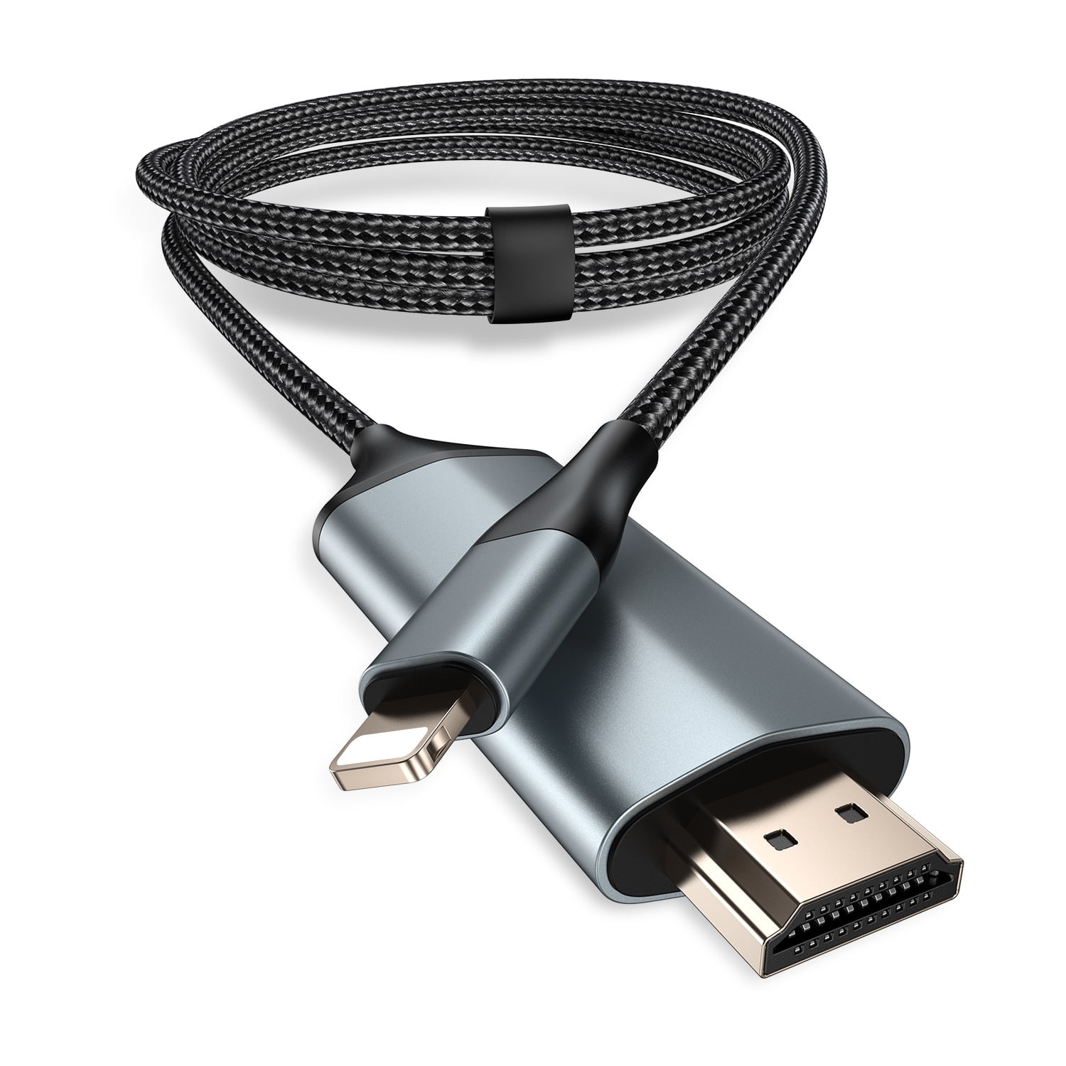 Lightning to HDMI Adapter • HDMI Cable for iPhone to TV • Compatible with iPhone14, 13, 12, 11 & YouTube to TV Output • with 1080P HD Display • Sync Video and Sound • Just Plug and Play • 6.6FT, Grey