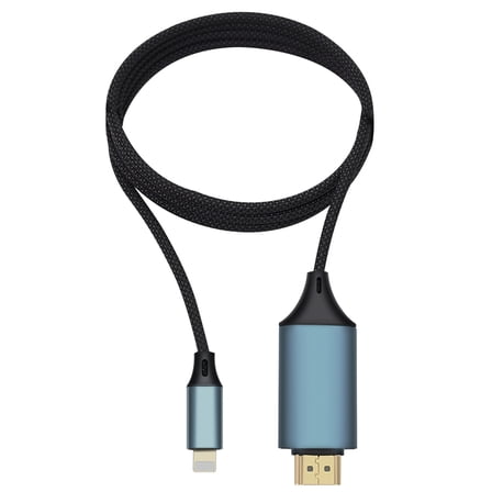 Lightning to HDMI Cable for iPhone/iPad to HDMI Connect to TV/Projector/Monitor,6.56FT 1080P 60HZ HD Display HDMI Cable, Plug and PlaySync Video and Sound, Grey