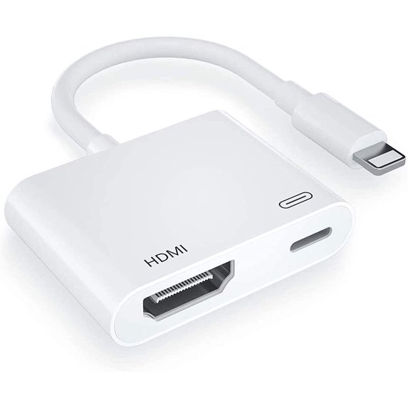 Lightning to HDMI Digital AV Adapter,1080P Video & Audio Sync Screen Converter AV Adapter with Charging Port for iPhone HDMI Converter to HD TV/Projector/Monitor Support All iOS