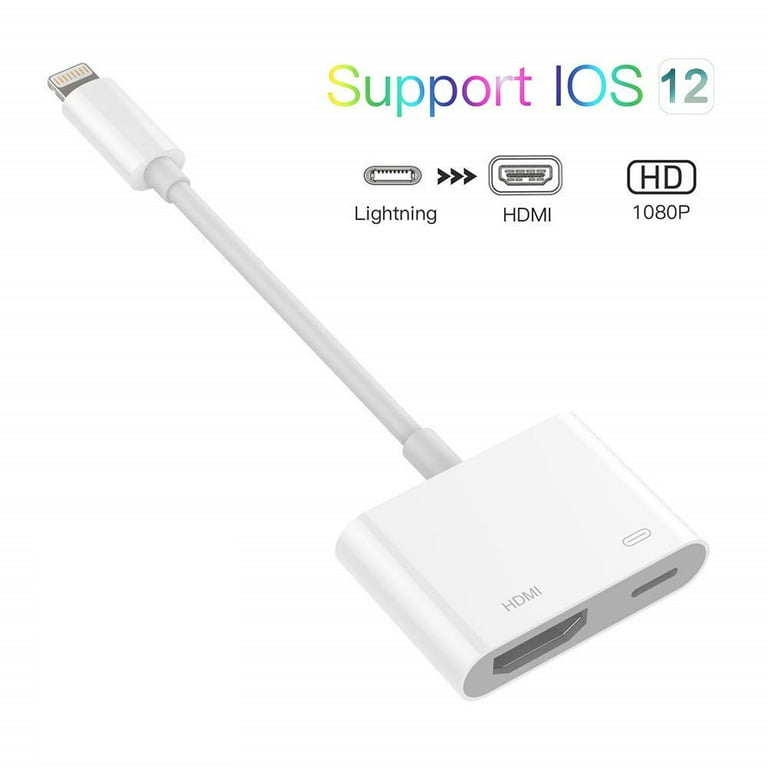 Lightning to HDMI HDTV AV Cable Adapter For iPad iPhone 11/X/XS/6