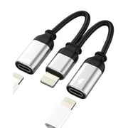 Lightning Headphone Jack Adapter 2in1for iPhone 14 pro max for iPad Splitter Charging Aux Dongle Audio Converter for Apple MFi Certified Cable Headset Lighting Dual Port Earphones Charger Connector