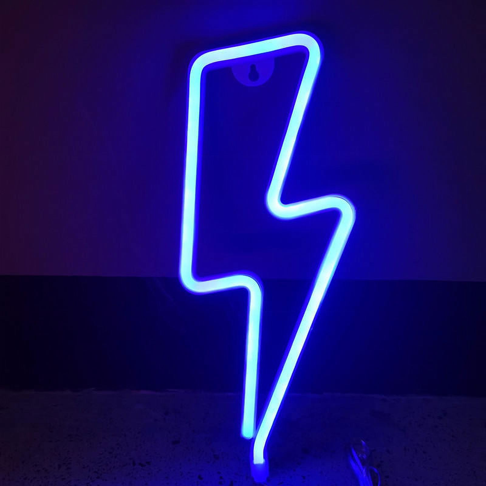 Lightning Led Neon Light, Neon Light Sign for Wall USB/Battery Powered